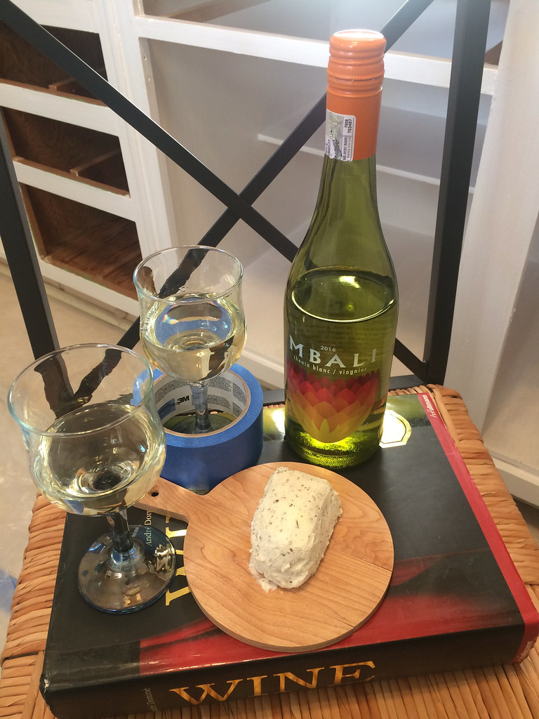 Mbali Chenin Blanc/Viognier and Silver Goat Herbed Goat Cheese 1