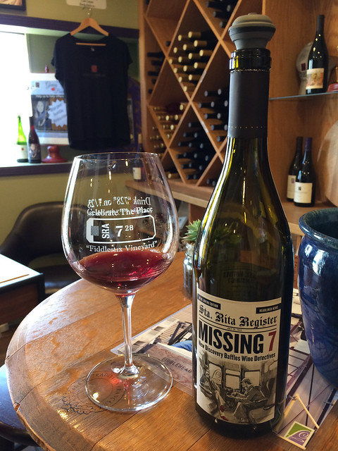 Missing 7 wine at Fiddlehead Cellars, Wine Ghetto, Lompoc, CA