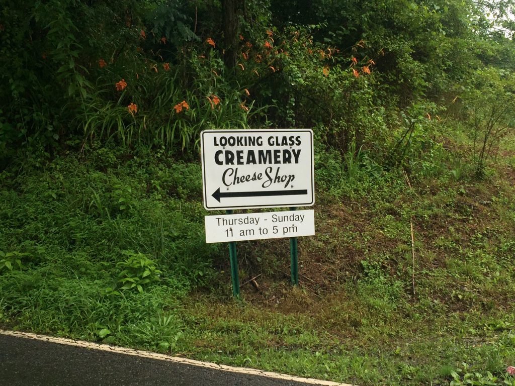 Look for their sign to find Looking Glass Creamery