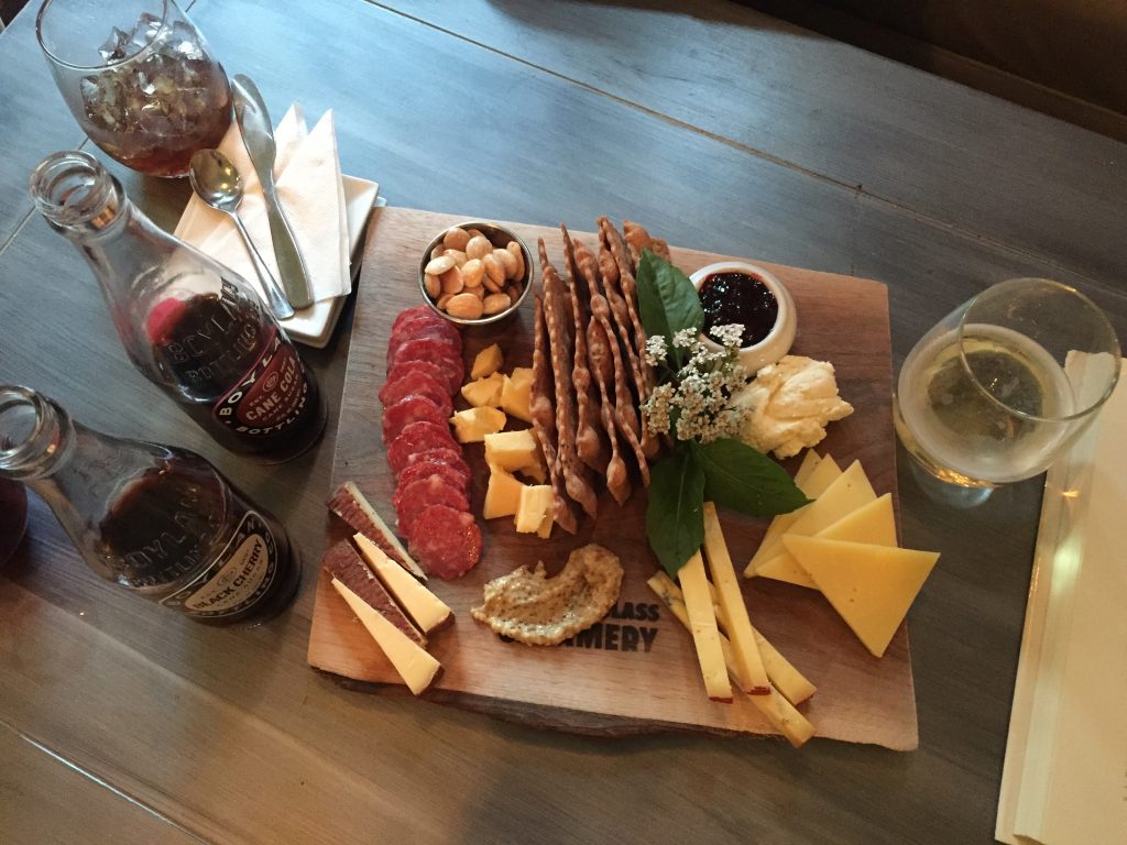 the 5 cheese plate at Looking Glass Creamery Fairview NC