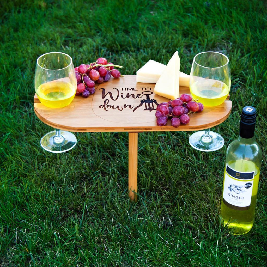 picnic wine and cheese stand