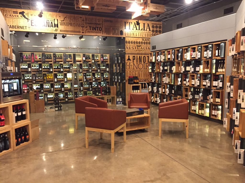 the exclusive wines room at Bottega Wine Shop, San Jose, CR