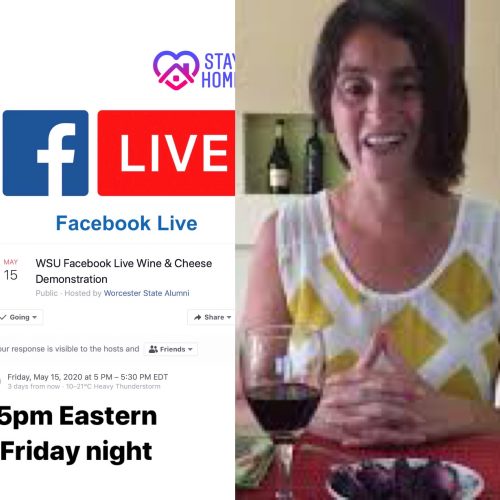 Maria does her first FB live show for Worcester State Alumni