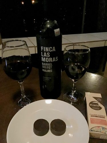 Finca Las Moras Barrel Select Malbec and Kiala artesanal chocolate