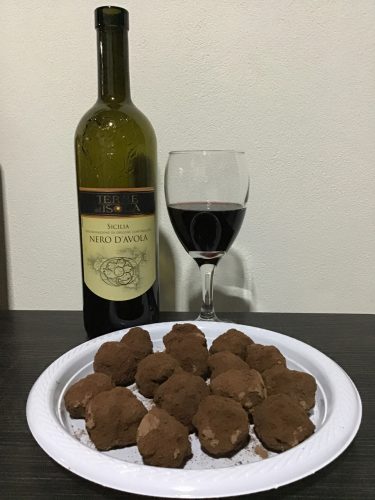 handmade red wine truffles