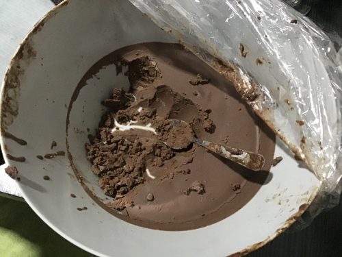 the chilled chocolate mixture
