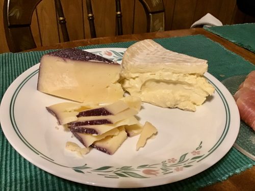 Syrah soaked Toscano cheese and Delice de Bourgogne