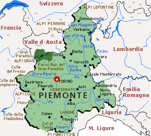 piemonte map