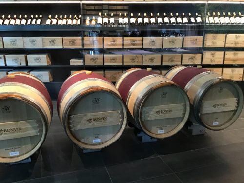 the barrel room in The Cellars of Sion
