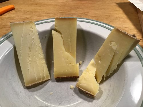 3 ages of gruyere cheese at the farm