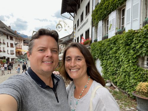 a quick selfie in the town of Gruyere
