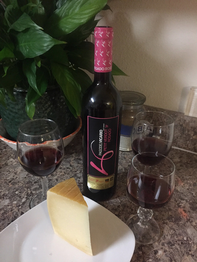 Pagodel Vicario Petit Verdot Rosado and Idiazabal cheese