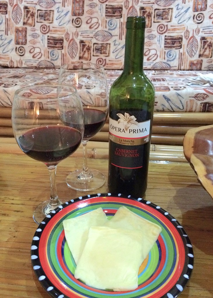 Opera Prima Cabernet Sauvignon and Dos Pinos Queso Tico