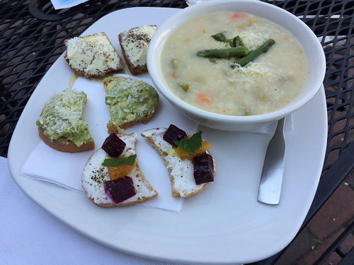 Maria's plate 1-3 with arborio rice and asparagus soup