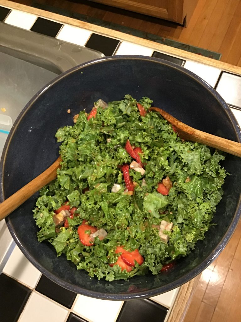 Summer Salad with Ashe County Carolina Bleu Marble cheese