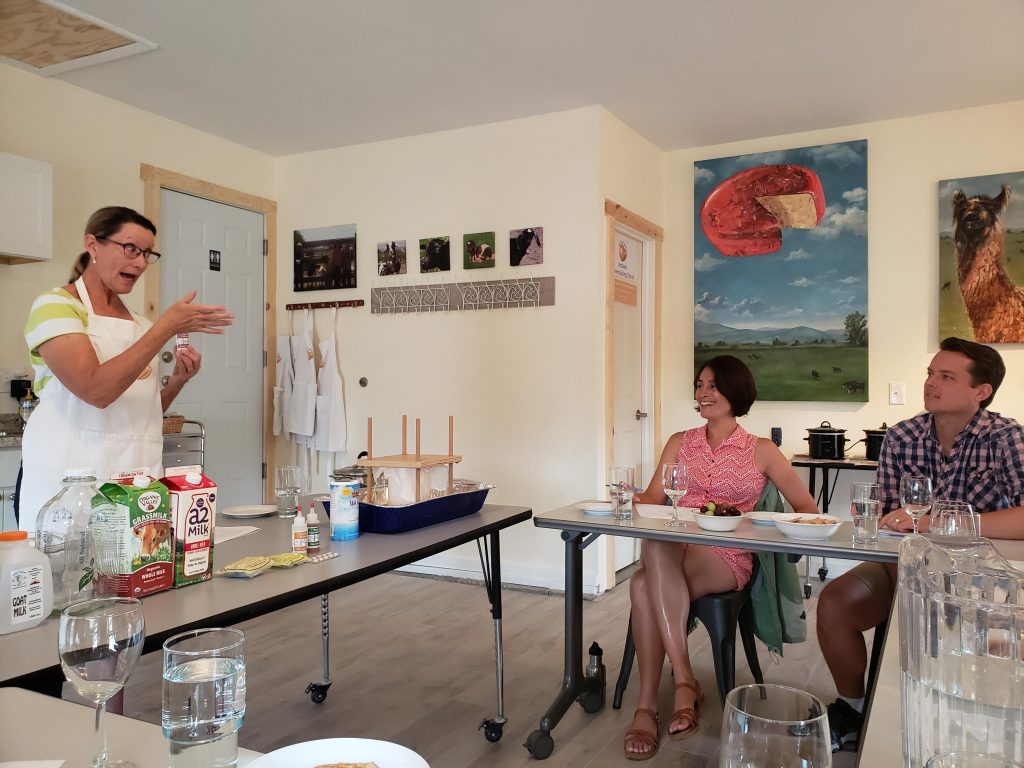 Maria and Neil learning all about cheese at the Art of Cheese, Longmont, CO