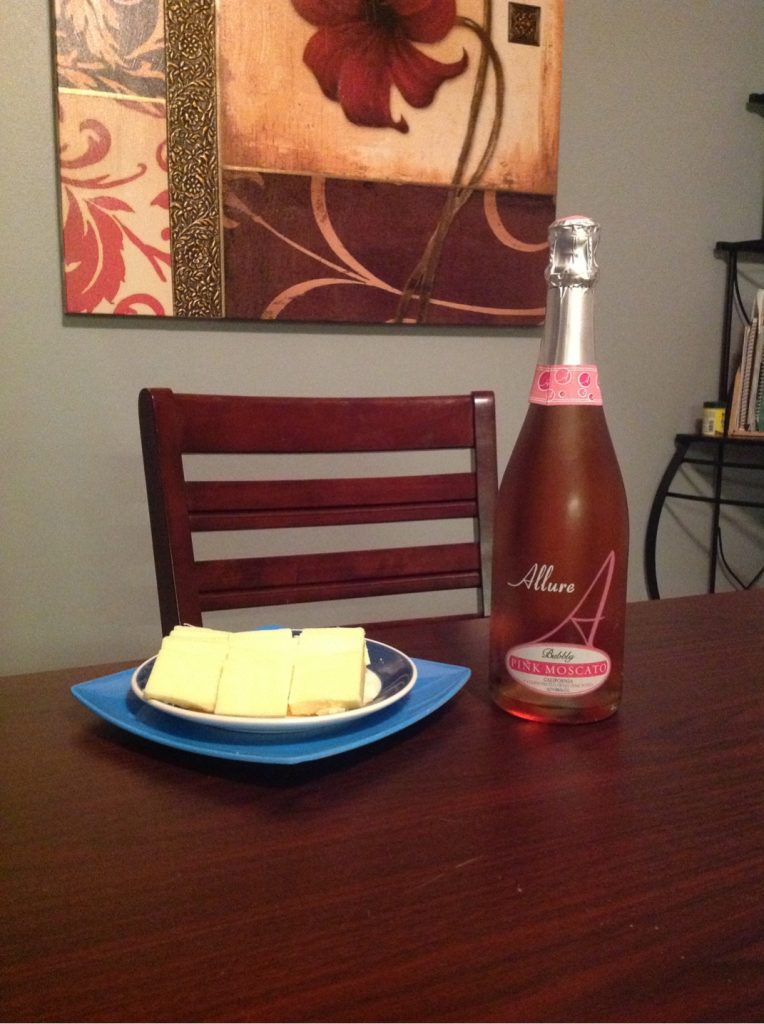 sparkling moscato and cheddar