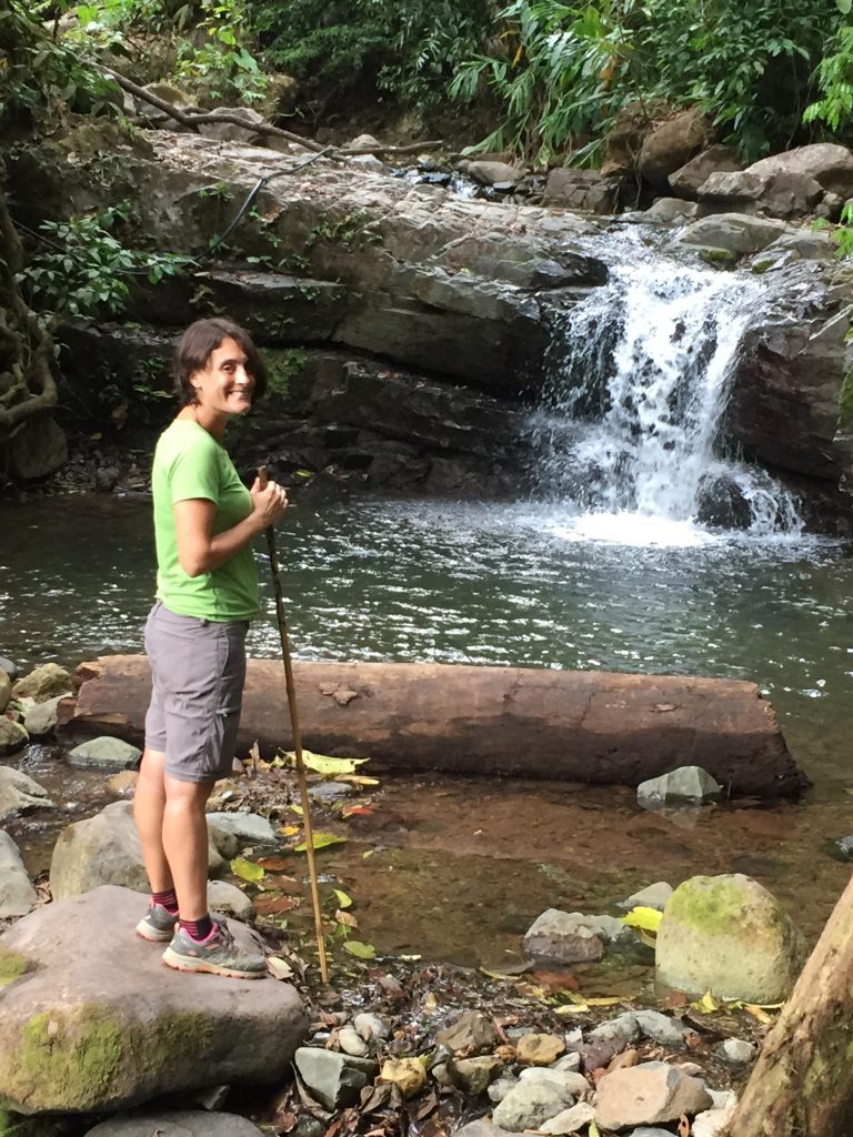 Maria checking out the river that we'd be watching all afternoon