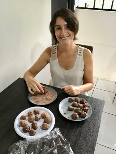 the final steps of the truffle making