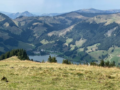 the black lake off in the valley